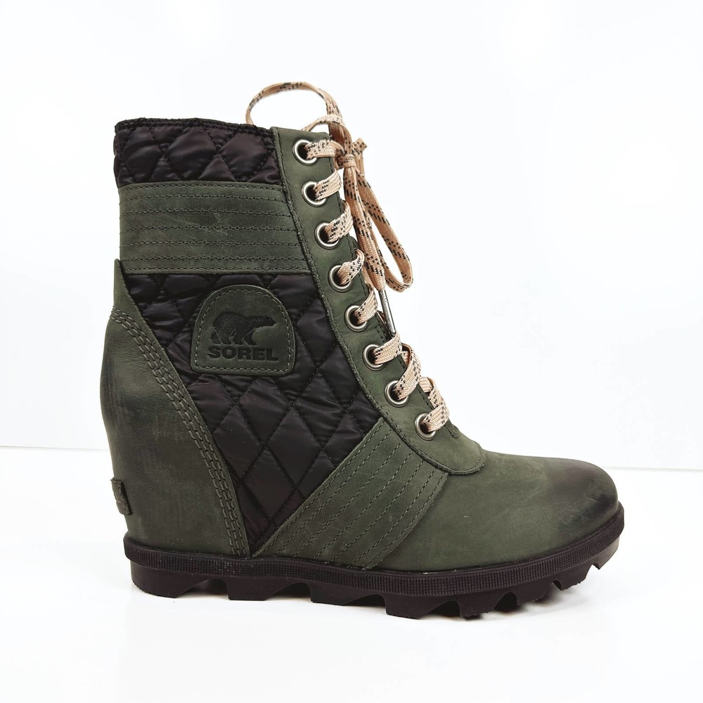 Sorel Women's Lexie Wedge Quilted Ankle Lace Up Boot Size 8 Waterproof Winter